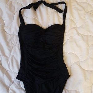 La Blanca Black Halter one piece bathing suit